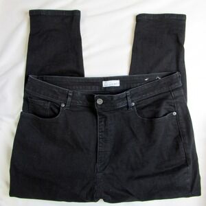 Loft The Curvy Skinny Black Denim Jeans Women's Size P 33/16